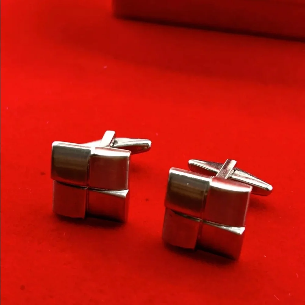 Stainless Steel Brushed Satin CuffLinks 16x16mm Wide - CuffLinks For Men